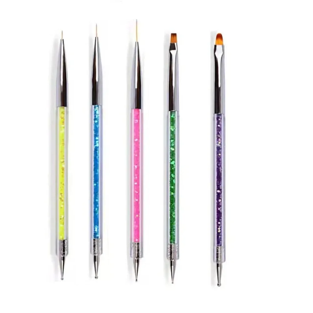 Dual-Ended Nail Art Brushes Pens for Versatile Manicure Design (5 Piece Set)