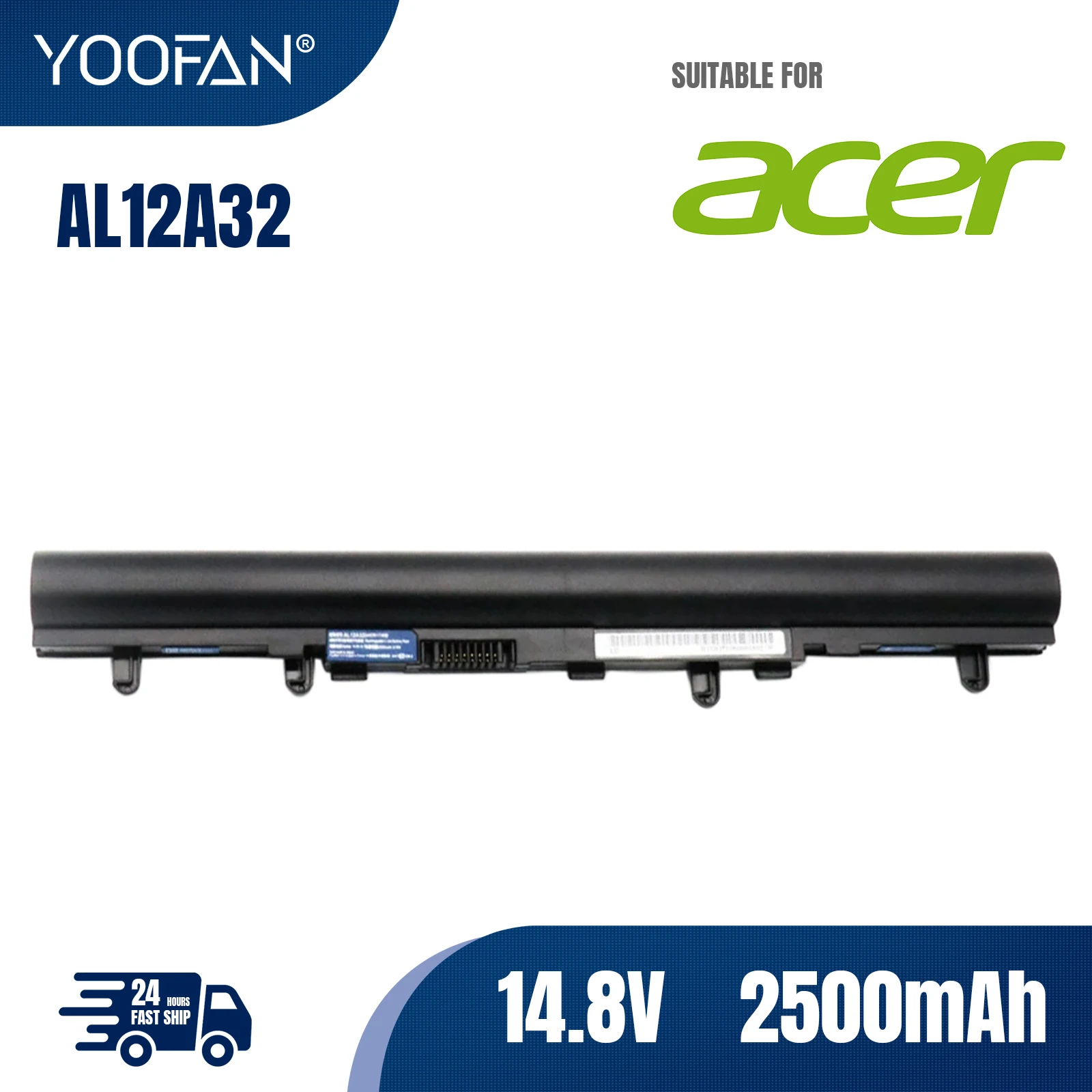 

YOOFAN AL12A32 AL12A72 Laptop Battery For Acer Aspire V5 V5-171 V5-431 V5-531 V5-431G V5-471 V5-571 V5-471G V5-571G 2500mAh