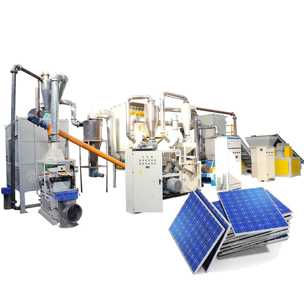 New Design Photovoltaic Panel EVA Pyrolysis Recycling Line Silicon Glass Copper PV Waste Material Sorting Equipment