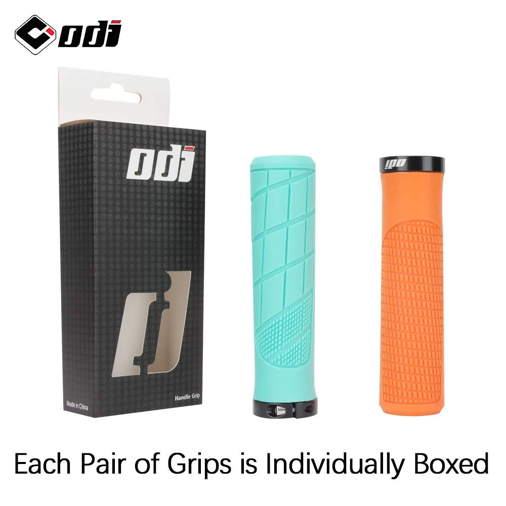 1 pair ODI Mountain Bike Handlebar Grips Anti-skid, Ultra-light and Lockable Handlebar Grips Soft Rubber Bicycle Parts