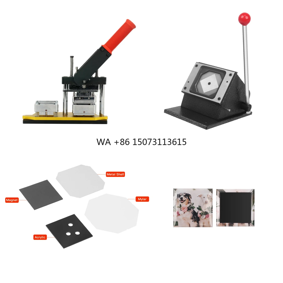 

50 мм квадратная кнопка для значка, ручная пресс-машина для изготовления DIY, магнитный значок на холодильник/кнопки, булавки, художественное ремесло