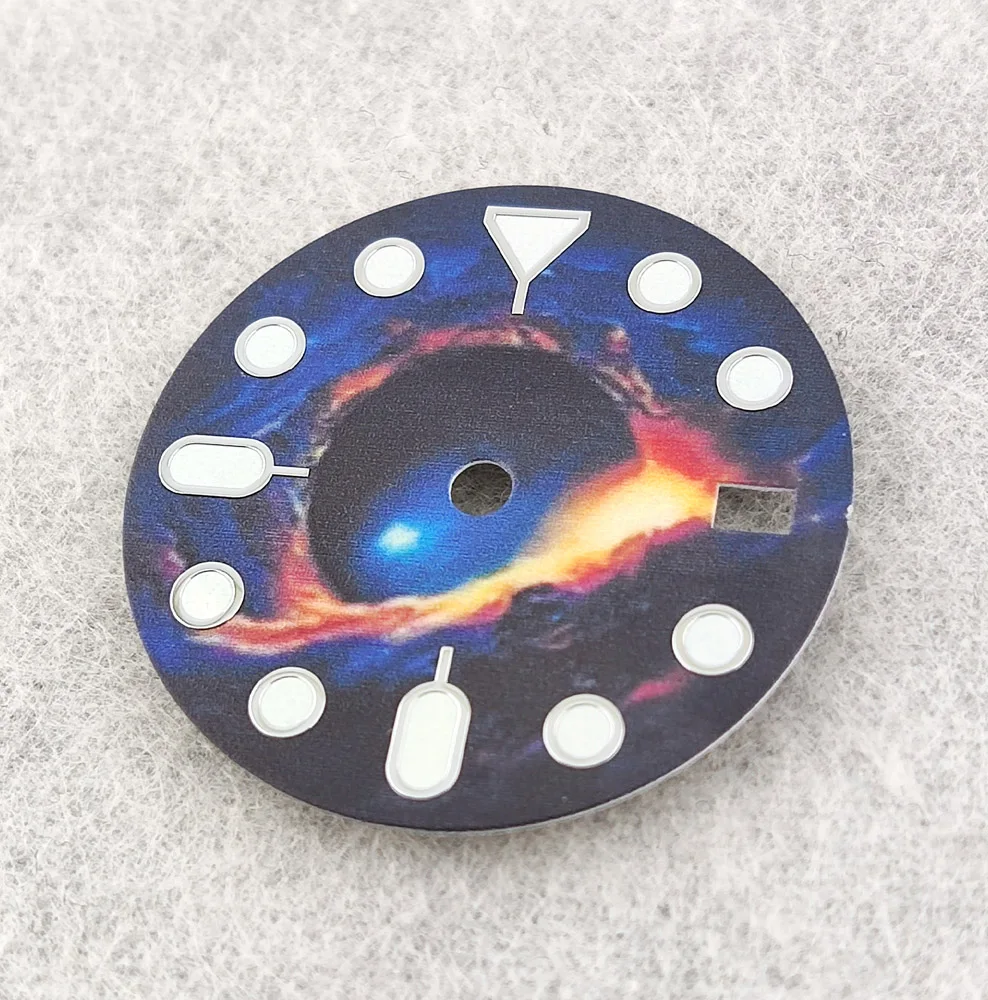 Циферблат 28,5 мм, циферблат NH35, циферблат NH36, зеленый, полностью светящийся циферблат, запасные части, высококачественный циферблат для часов, подходит для механизма NH35/NH36