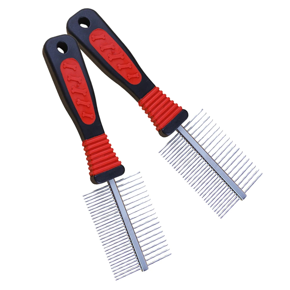 

Combs Beauty Set Hair Dog Detangler Stainless Steel Grooming Red Puppy for Small Dogs