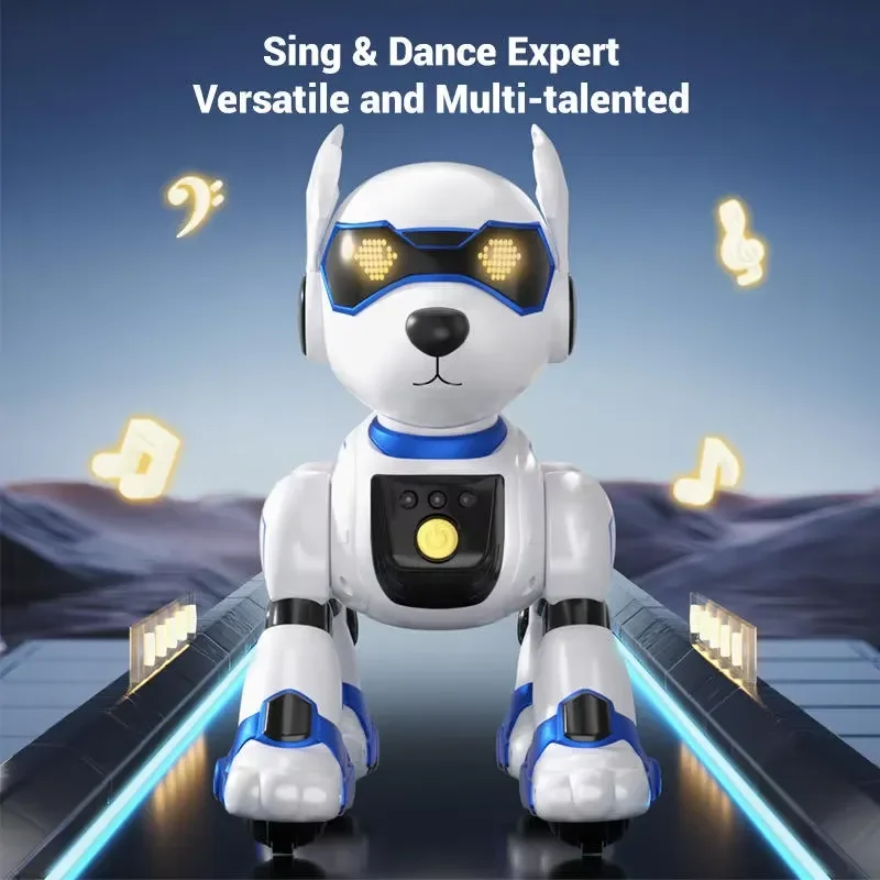 Smart Interactive Robot Dog Toy Remote Control Voice Activated Multifunctional Plastic Wheeled Pet Companion Gift for Kids