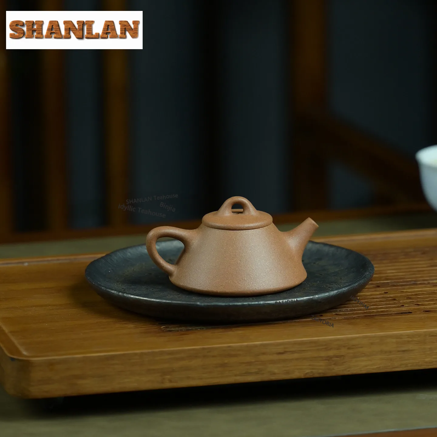 HOYIHM 100ml Authentic Yixing Purple Clay Teapots Handmade Little Stone Scoop  Pot Raw Ore Section Mud Kettle Zisha Tea Set Gift