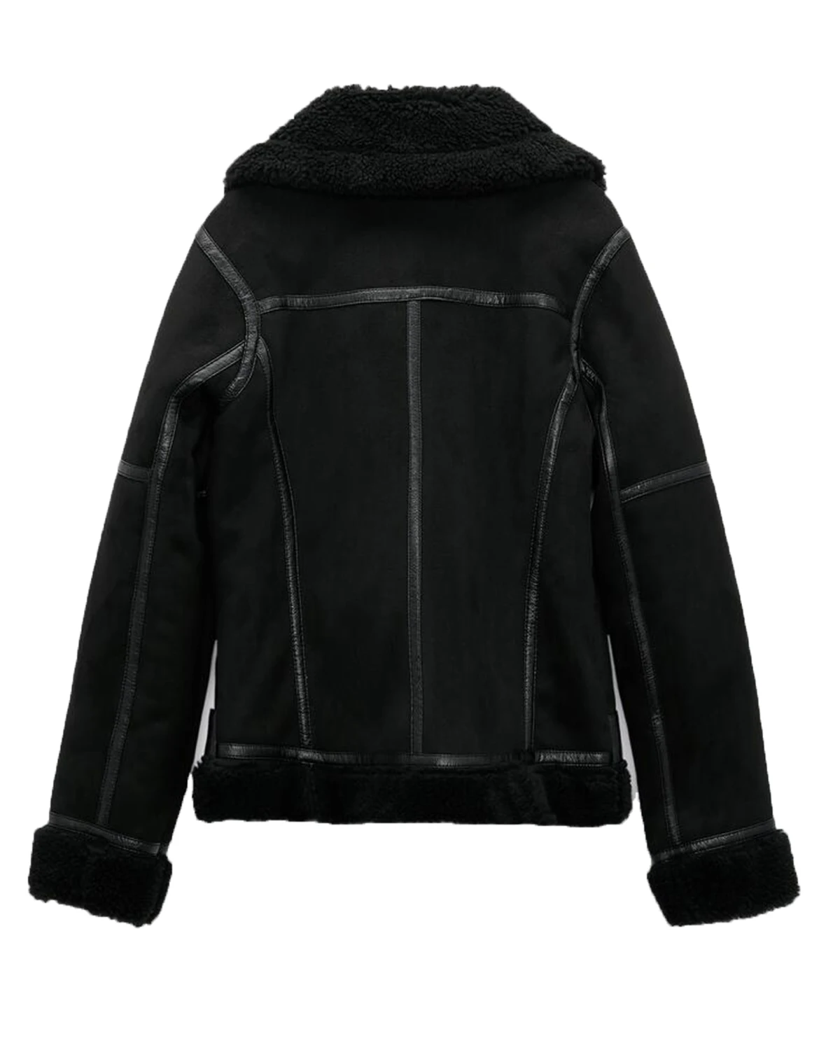 Fitaylor Otoño Invierno mujer imitación gamuza chaqueta de cordero Casual solapa gruesa cálida motocicleta prendas de vestir de cuero