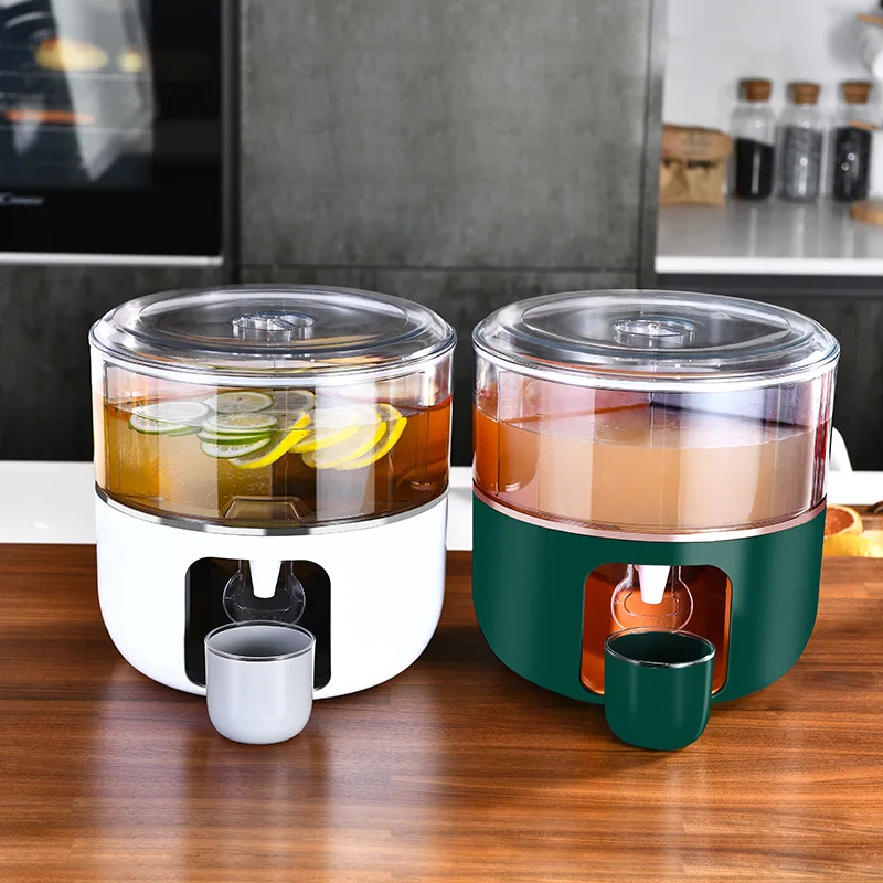 Juice bucket 360 degree rotation household with faucet refrigerator cold kettle new DIY summer cold drink refrigerated chilled