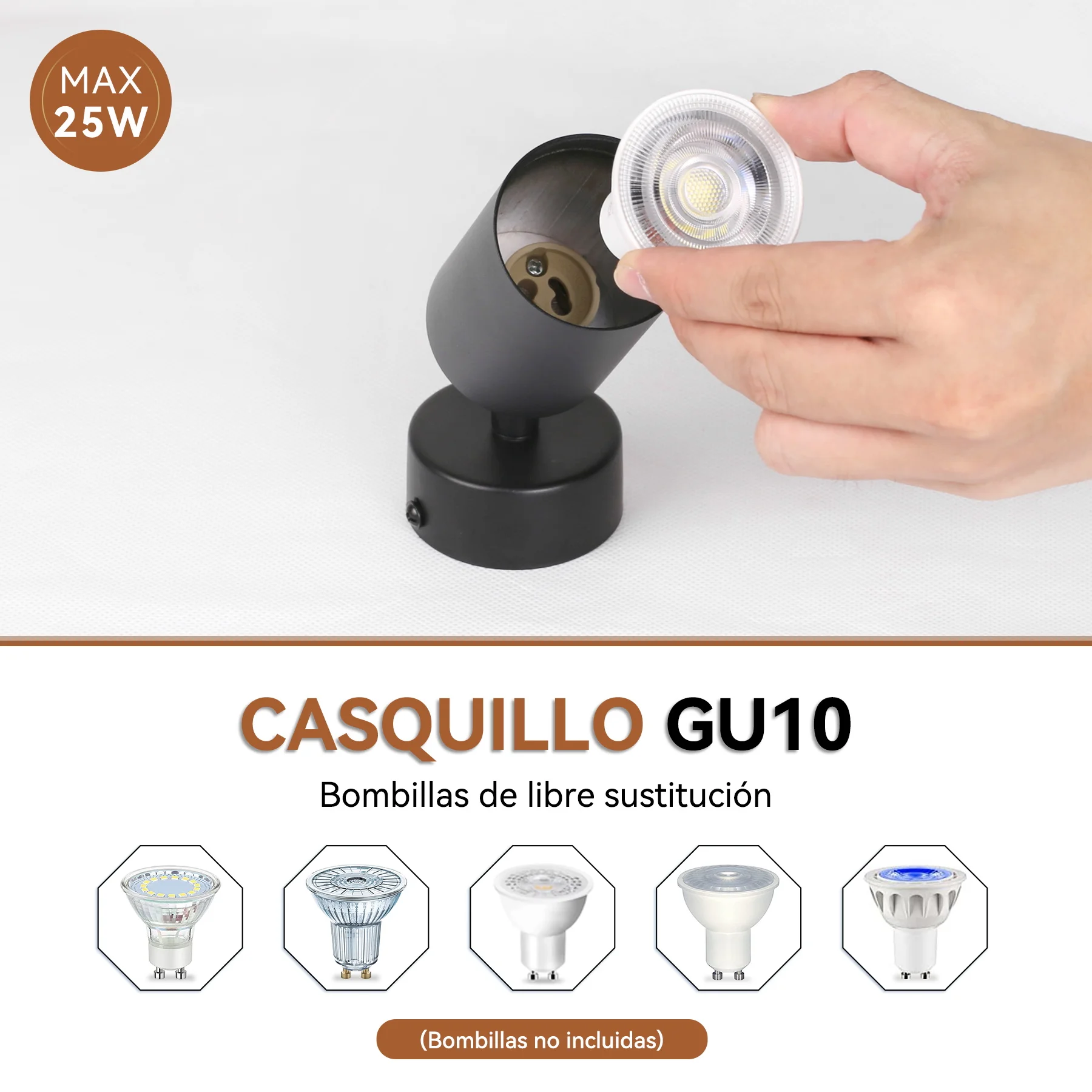 Ultra Bright GU10 LED Spotlight, Indoor Ceiling Track Spot Lamp, Home Decor Lighting Fixture for Bedroom Corridor Balcony