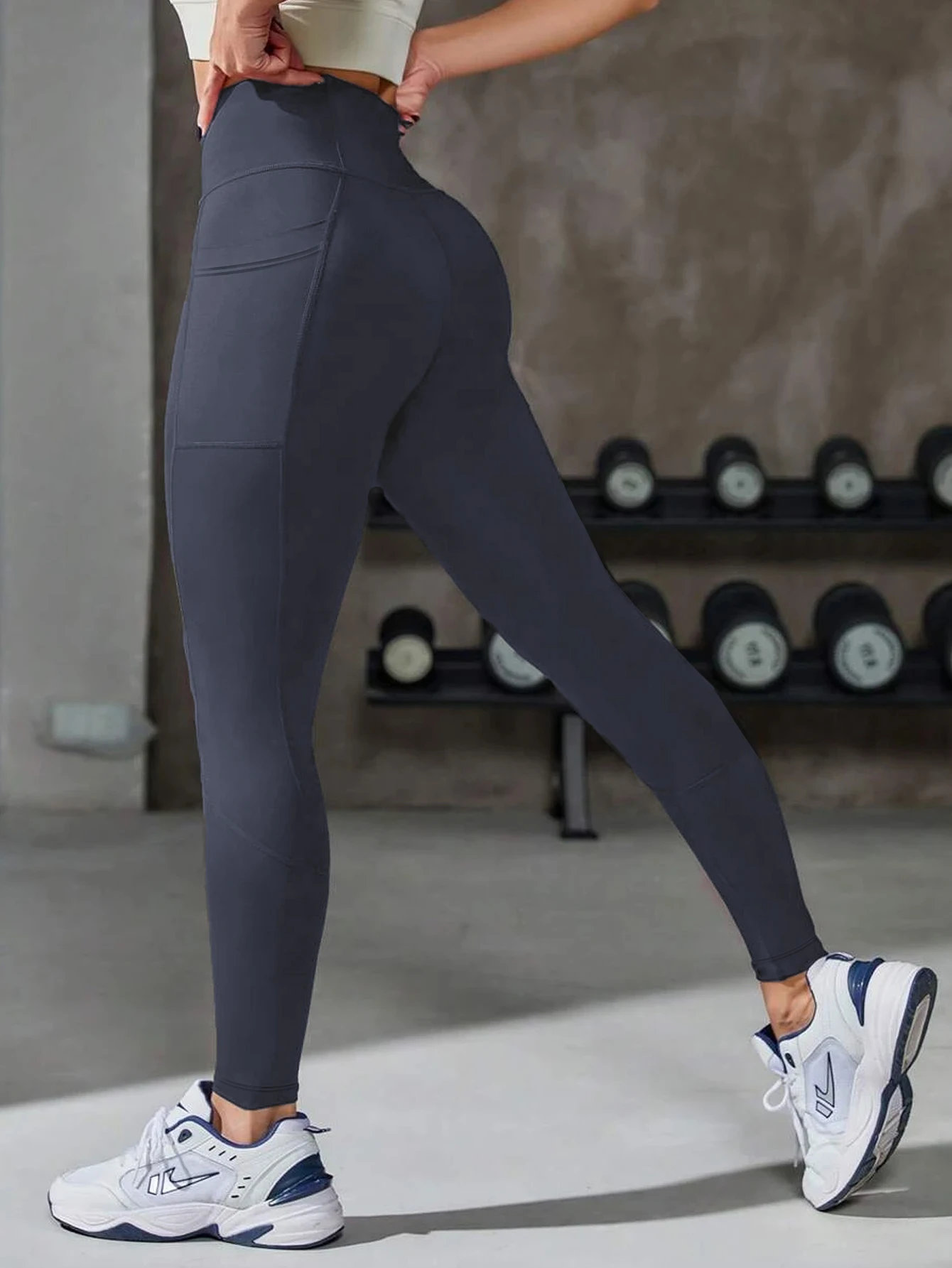 Women Yoga Pants with Pockets Butt Lifting Tummy Control Sports Leggings High Waist Fitness Tights Gym Clothing Sportswer