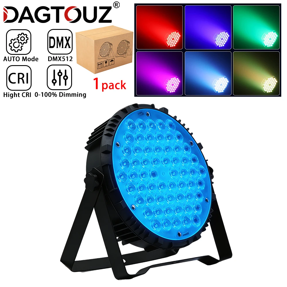 

DAGTOUZ 60 LED Par Light 3-in-1 Family Party Wedding Stage DJ Backdrop DMX512 Disco Light Audience Festive Atmosphere Light