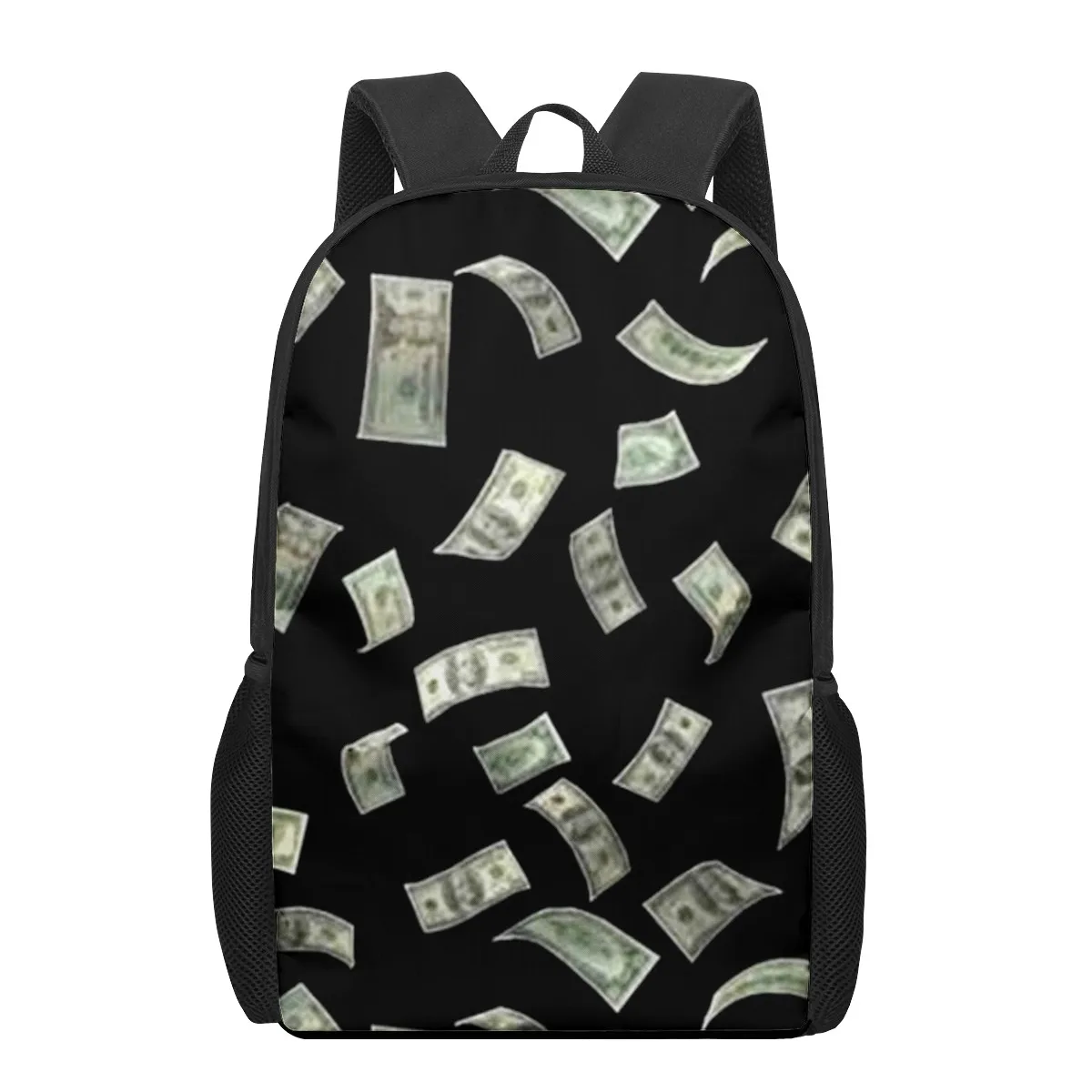 Sac d'école à motif 3D pour enfants, sac à dos pour enfants, sacs de livre décontractés, sacs à dos pour garçons et filles, dollars jeunesse, argent