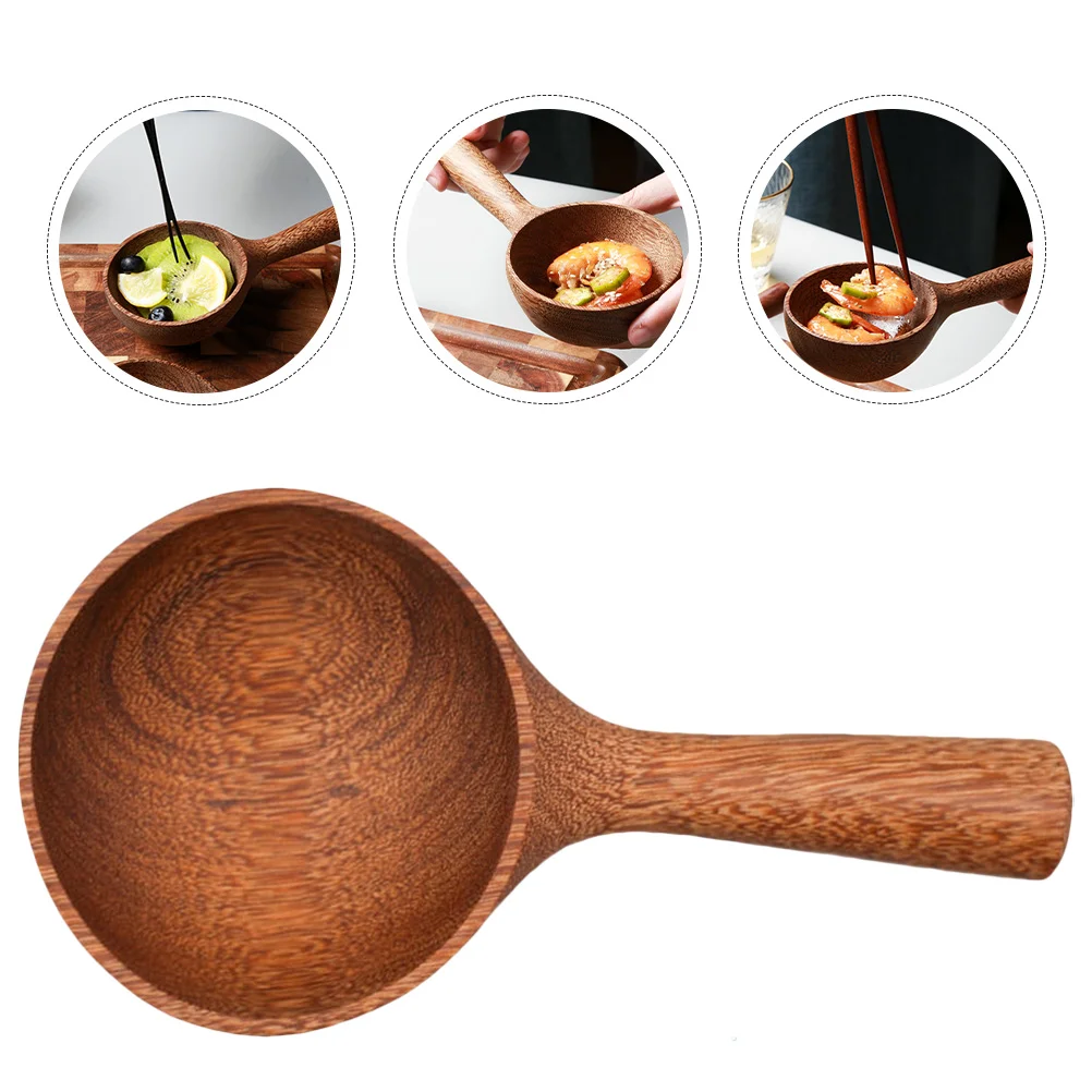 Portable Soup Spoon Wooden Water Ladle Flatware Household Child Dinnerware