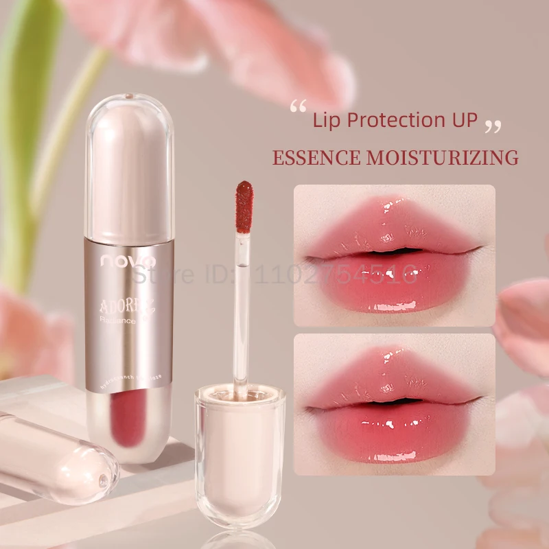 Spiegel Water Lipgloss Lip Glazuur Transparant Glas Lipolie Koreaanse Make-up Waterdichte Kristal Vloeibare Lipstick Naakt Rode Heldere Tint