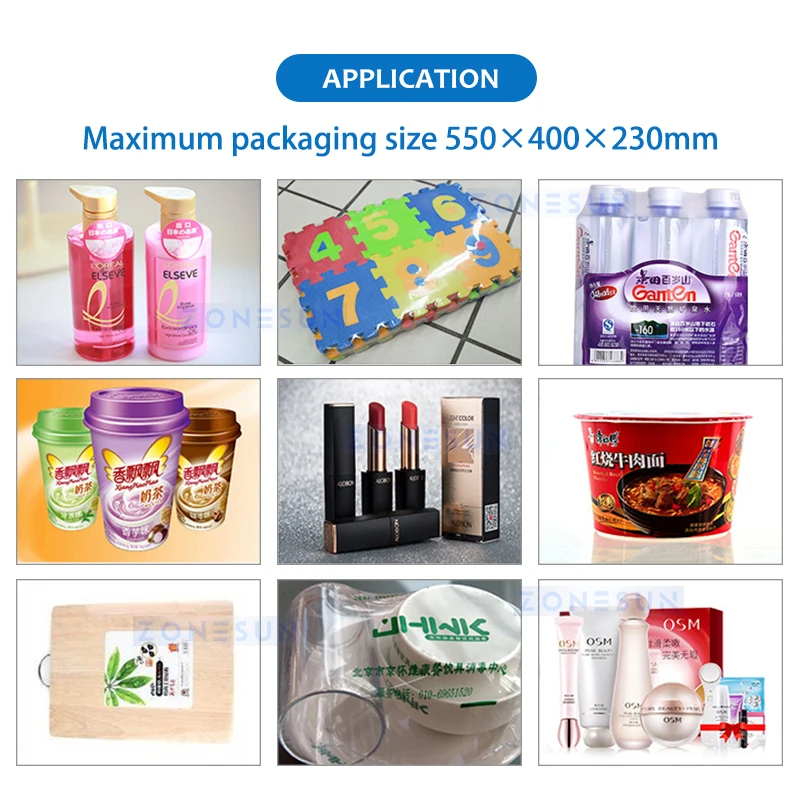 ZONESUN ZS-SX5540 Semi-automatic Heat Shrink Film Bag Heat Sealing Shrink Wrapping Machine L shape Book Shoes Packaging Machine