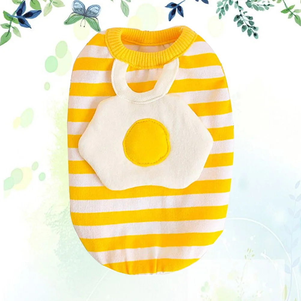 

Spring Summer Pet Clothes Striped Egg Vest Dog Clothes Pet Supplies Accessories for Dog Pet Size S Yellow