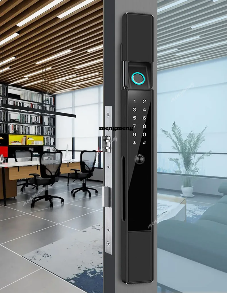 

Automatic fingerprint lock Aluminum alloy sliding door Smart lock Password lock No handle