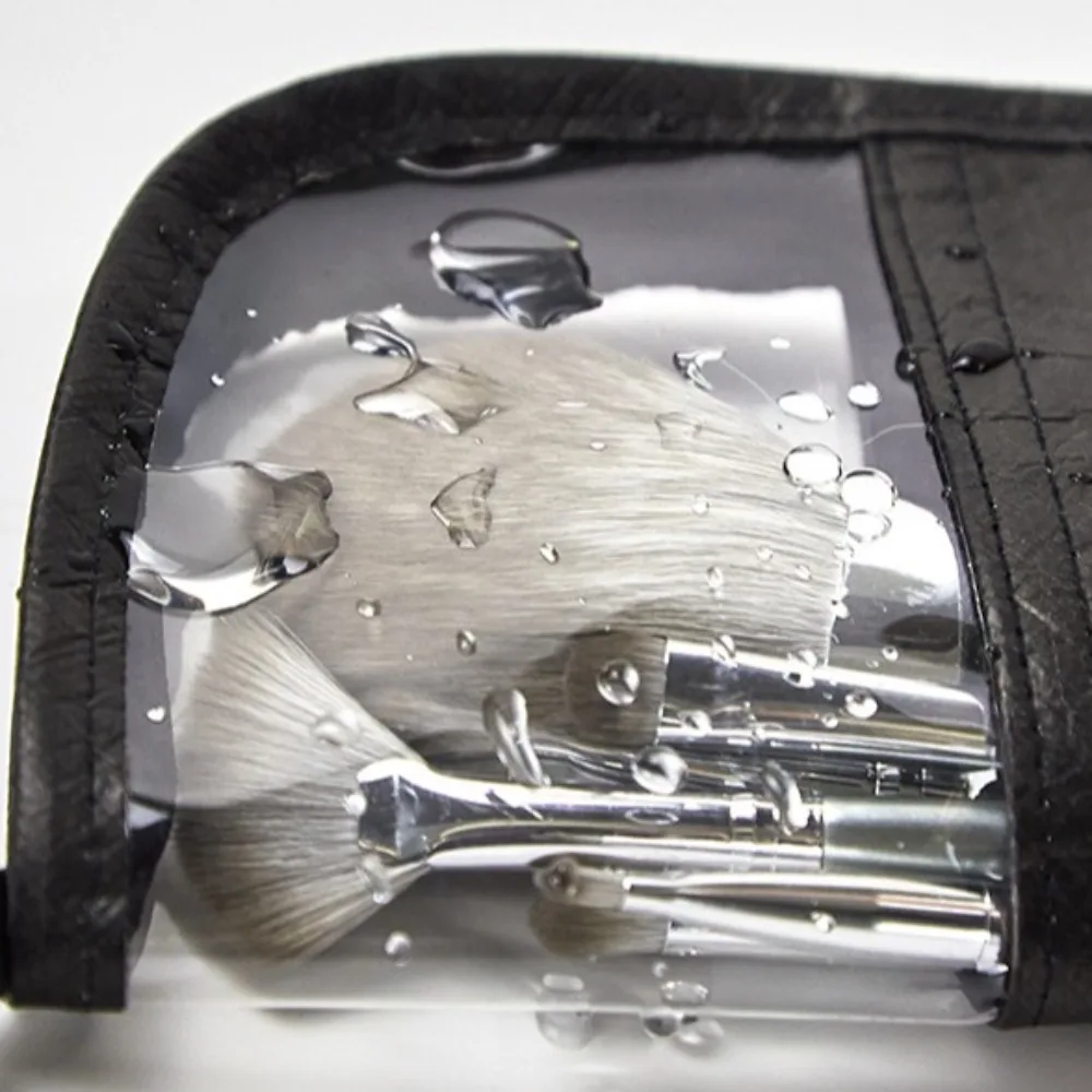 Tragbare wasserdichte Make-up Pinsel Fall mit Reiß verschluss einfachen Stil Kosmetik tasche Wasch speicher große Kapazität Kultur beutel Frauen