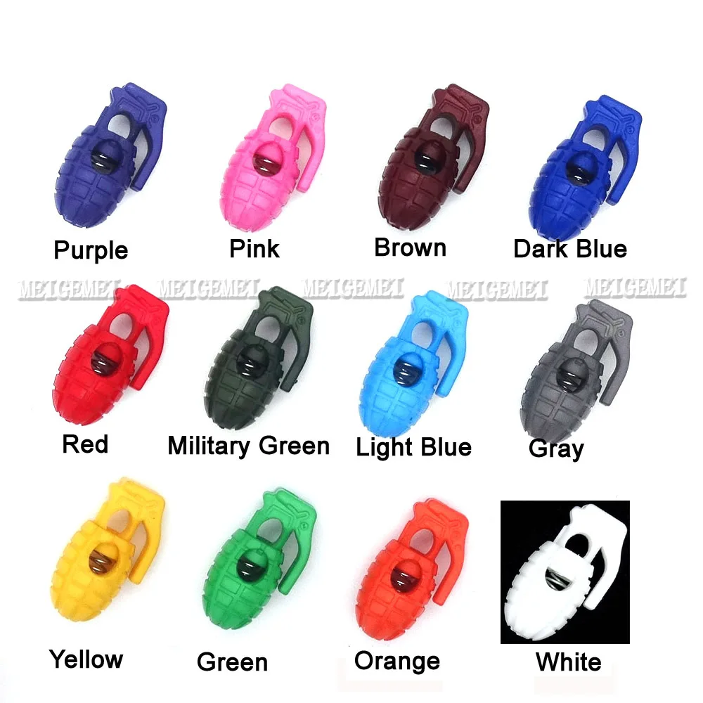 13pcs Colorful Grenade Cord Lock Spring Stopper Toggle Clip for Paracord Boot Shoelace Rope Elastic Band DIY Accessories