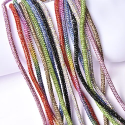 2 Meters 4mm Round Diamond Cord Crystal Cotton Rope Glitter Rhinestone String Trimming Diy Jewelry Shoelaces Bags Drawstring