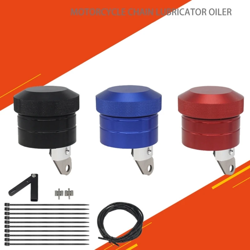 

Chain Lubricator Oiler Lubrication System for Suzuki-Kawasaki Universal Motorbike Accessories Black/Red/Blue