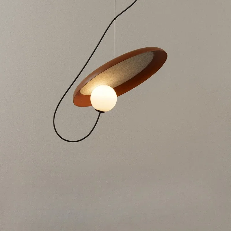 D35cm Vintage DIY Magnetic Glass Ball Pendant Light Hotel Dinning Table Bedside  Lighting Creative Round Disc Ceiling Chandelier image 4