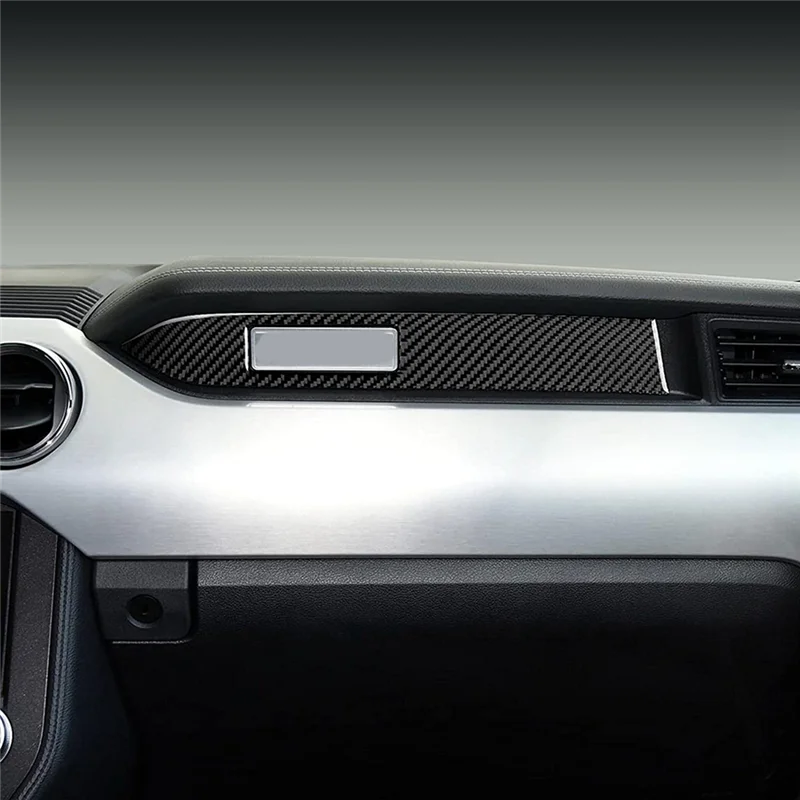 ملصق لوحة أدوات من ألياف الكربون ، غطاء لتزيين الشارات لفورد موستانج ، إكسسوارات داخلية