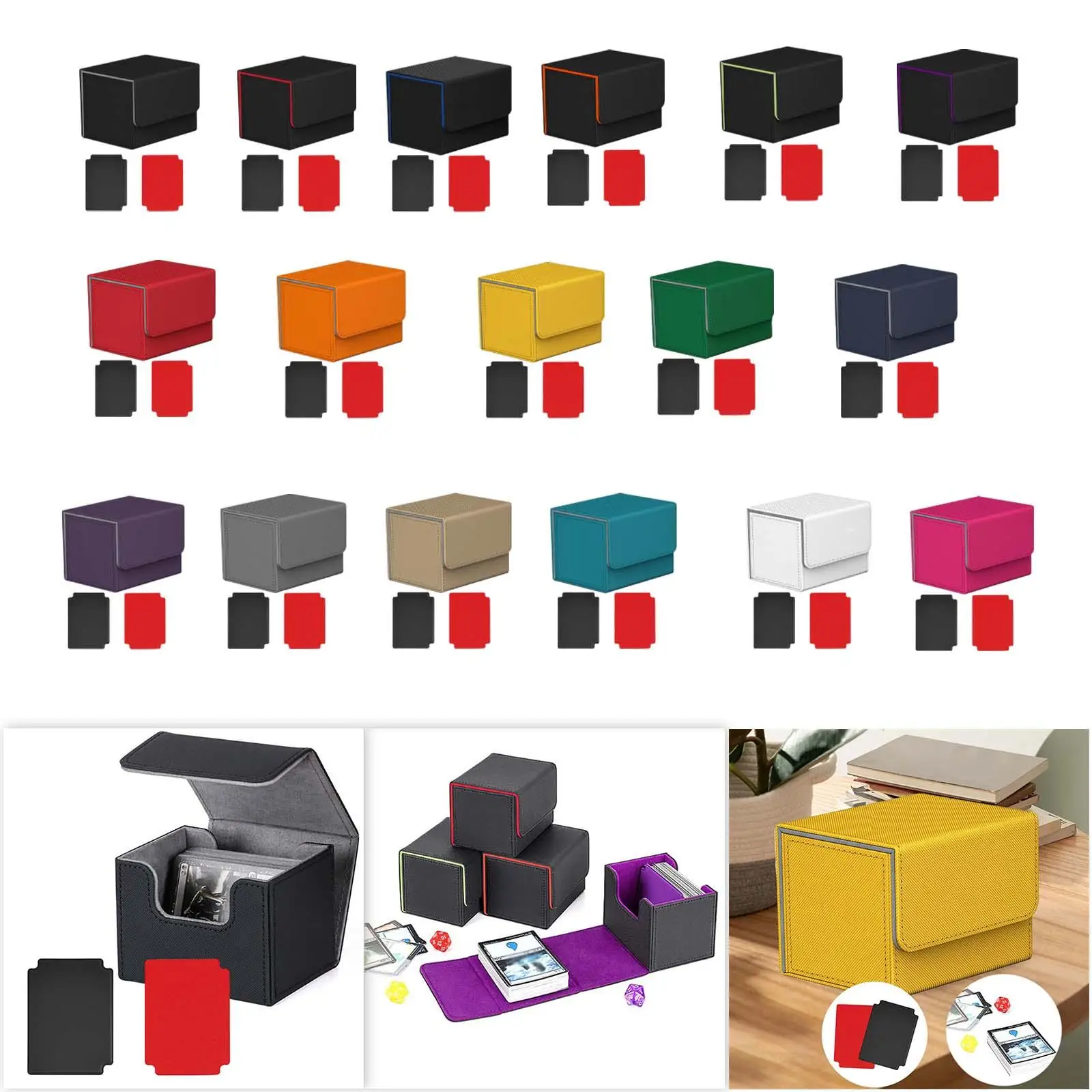 

Карточная подставка для карт с 2 разделителями, коллекционная Магнитная закрывающая бейсбольная карта, карточная Подставка для хранения