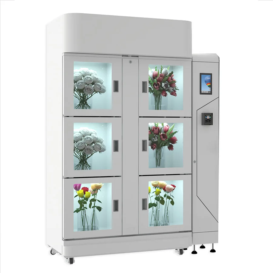 Fresh Cool Flowers Bouquets Lockers With Humidty And Temperature Control Automatic Self Flower Vending Cart