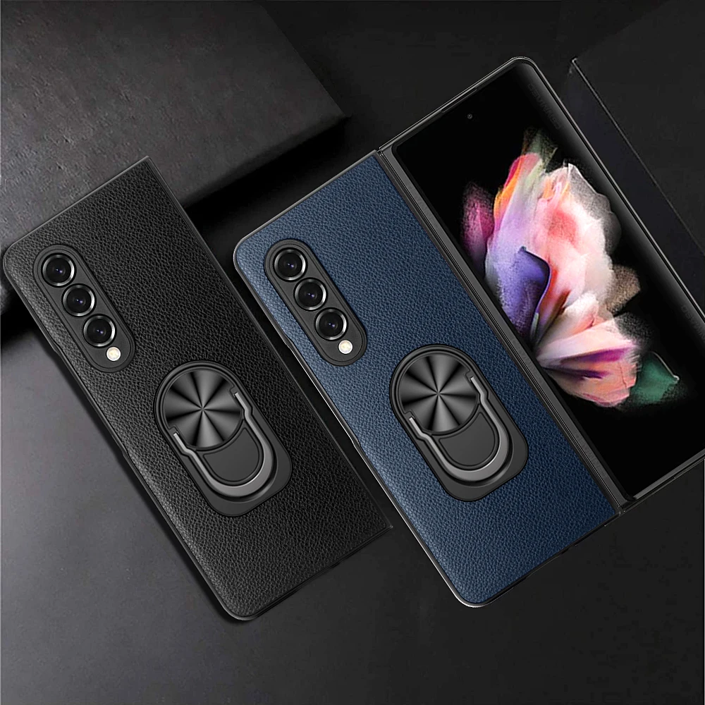 Anti-Drop Matte Leather Protective Case for Samsung Galaxy Z Fold 3 5G Fold3 Fold2 Fold 2 Ultra Thin Phone Cover Funda