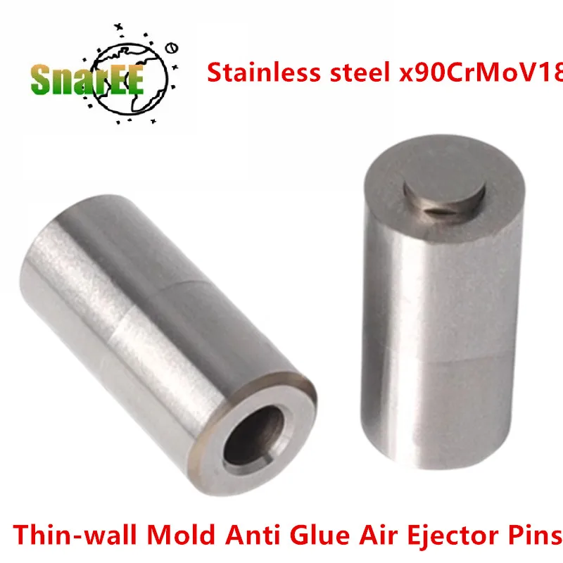 6x8 8x15 10x20 12x25 GQB Type  Straight Thin Wall Mold Air Ejector Pins Jet Valve Stainless Steel x90CrMoV18 Gas Cap