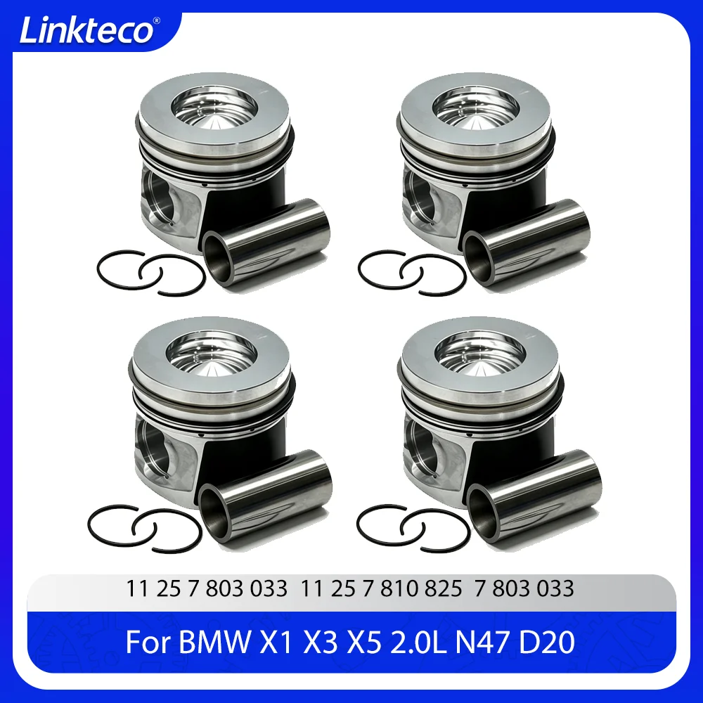 Engine Piston Kit PISTON WITH RING SIZE STD Fit 2.0 L N47 D20 For BMW 1 2 3 4 5 E46 E39 318i 320i SERIES X1 X5 2.0 NEW 06-19