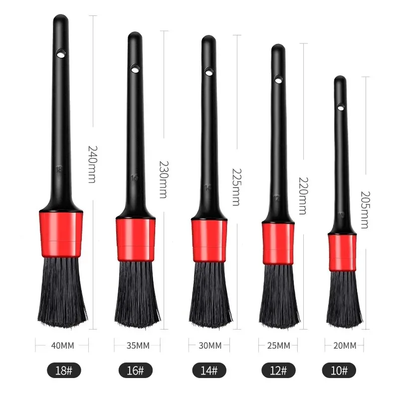 5Pcs Car Cleaning Brush Kit Interior Dust Brushes Wheel Clean Tools Auto Detailing Accessories Set