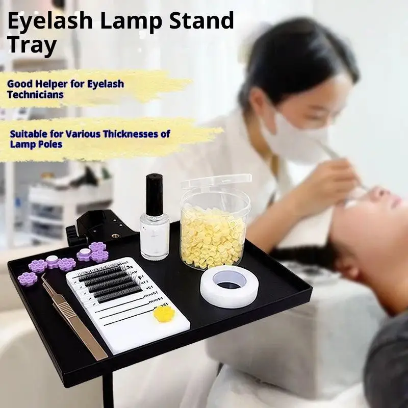 Wimpern Tablett Halter Halbmond Licht Lampe Universal Clamp Clip Plattform Einstellbare Halter Wimpern Make-Up Kosmetische Tablett Werkzeug