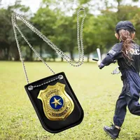 Simulation Cosplay Police Role Play Toy Dress Up Pretend Play Police Special Badge With Chain Belt Clip Halloween Costume