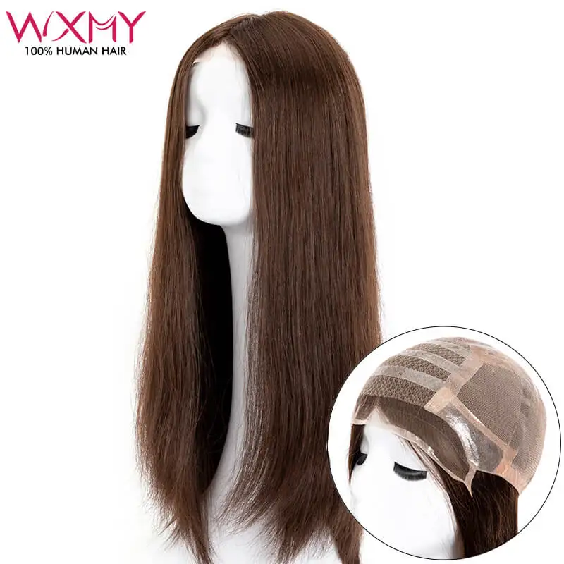 Medical Wig Cap With Swiss Lace Front Human Hair Wigs For Women Chinese Cuticle Real Natural Hair Wig Hand Tied Wig Hairpieces