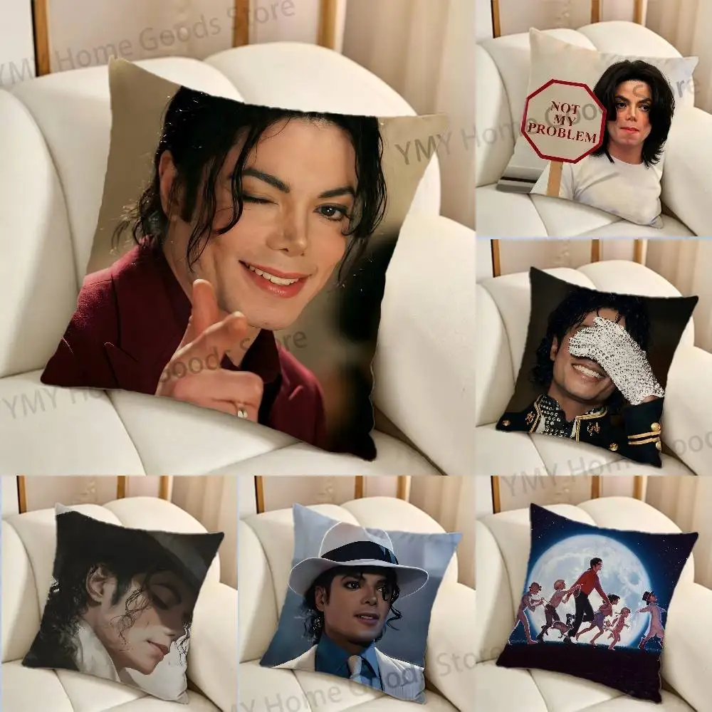 M-Michael J-Jackson Icons Cartoon Printing Pillowcase Customized Pillow Cover for Sofa Home Decor
