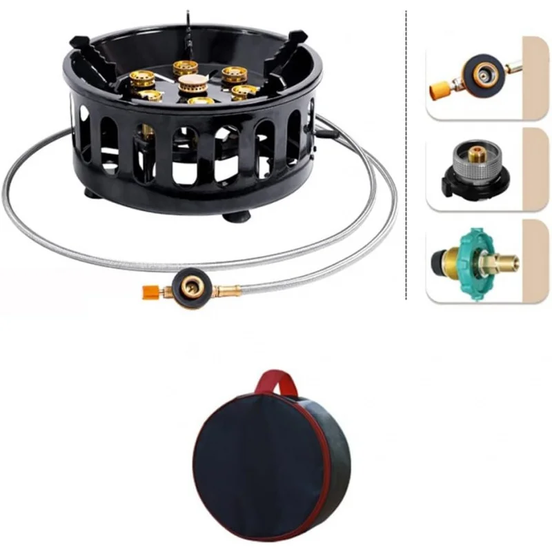 

Camping Gas Burner 21000W Stove 7 Core Portable Burner Windproof Electronic Ignition Ultralight Portable Propane