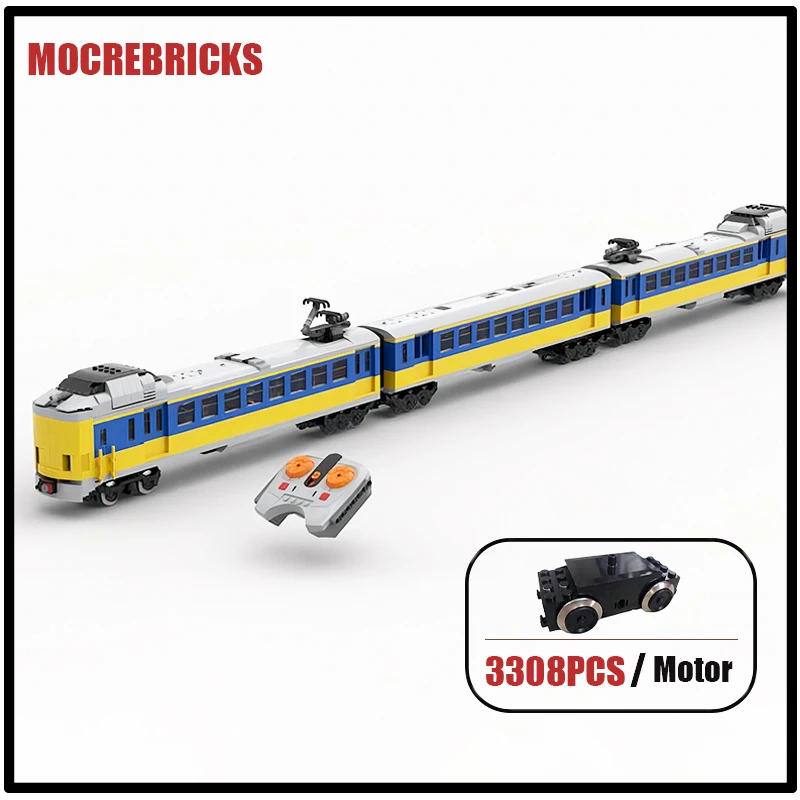 MOC Remote Control Building Blocks Toys City Technology Dutch Railway Koploper Trains Carriage  Sets Bricks Gifts For Kids Adult