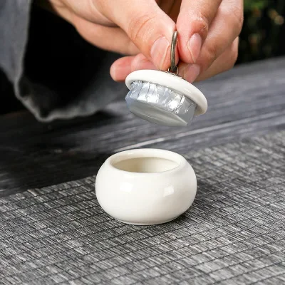 10pcs Ceramic mini airtight jar, antique rouge box, powder jar, small porcelain bottle with lid, lipstick jar, solid perfume box