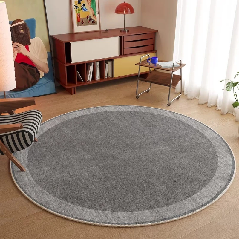 

Серый круглый ковер для гостиной, спальни, минималистичный напольный коврик премиум-класса, декоративный ковер для дома, Alfombra De Sala De Estar