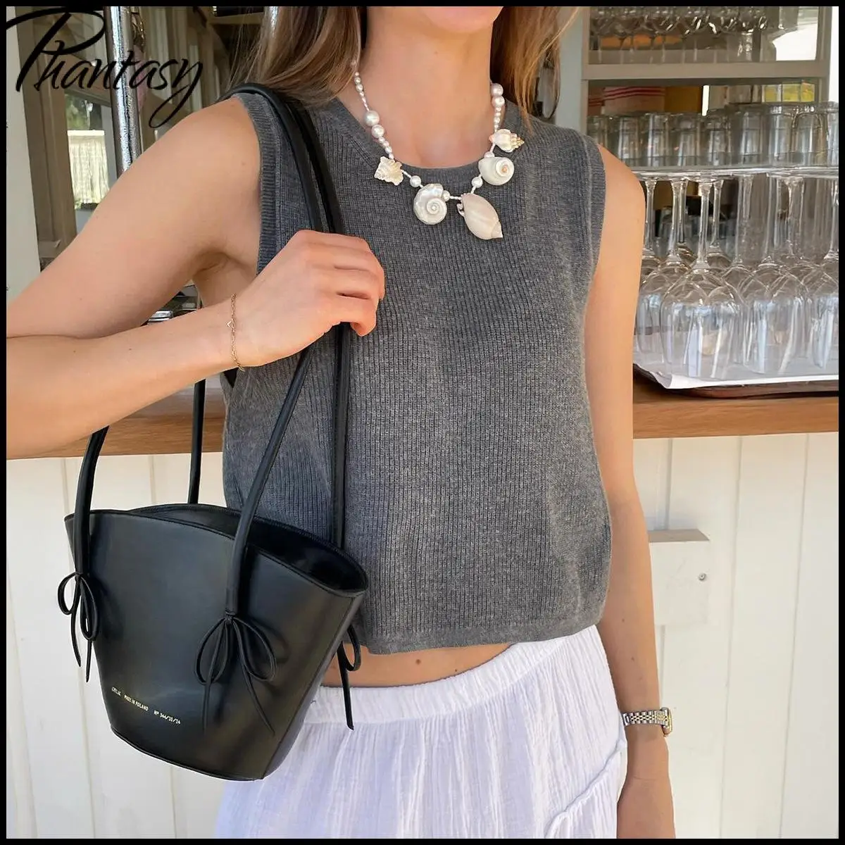 Phantasy Fashion Grey Knitted Top Sexy O neck Sleeveless Crop Vest Minimalist Basic Ribbed Top Casual Streetwear Women's Clothes