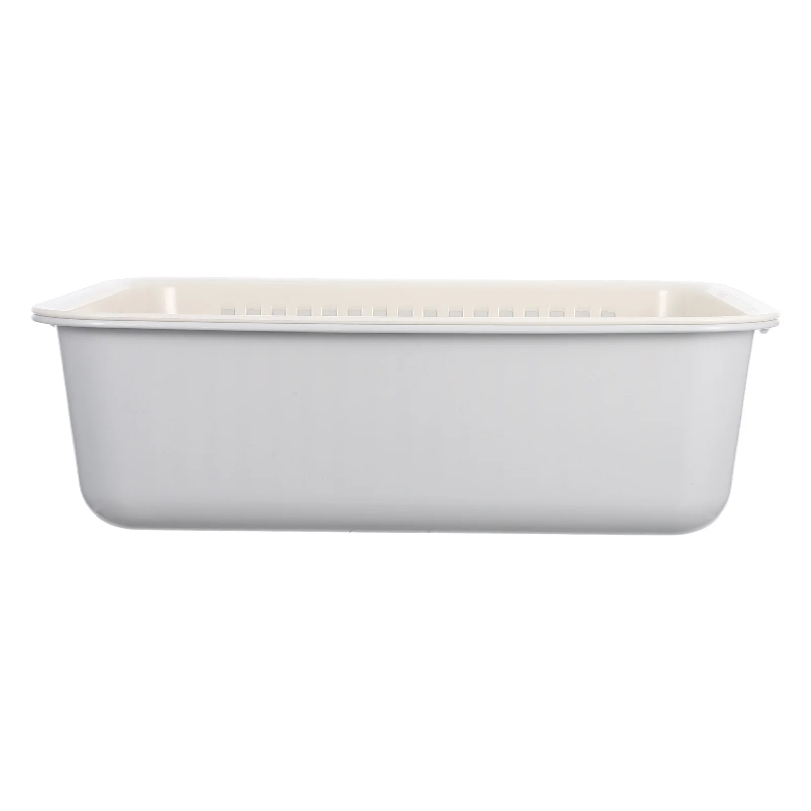 

Double-Layer Plastic Fruit Vegetable Washing Basket Kitchen Drain Bowl Grey Beige Space-Saving Strainer Kitchen Strainer Bowl