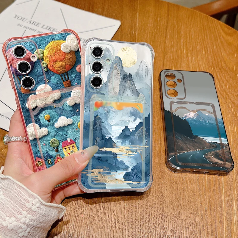 Mountain Landscape Pattern Phone Case For Samsung Galaxy S25 FE S26 S24 S23 Ultra S22 Plus S25 Edge Clear Card Bag Wallet Cover view 5