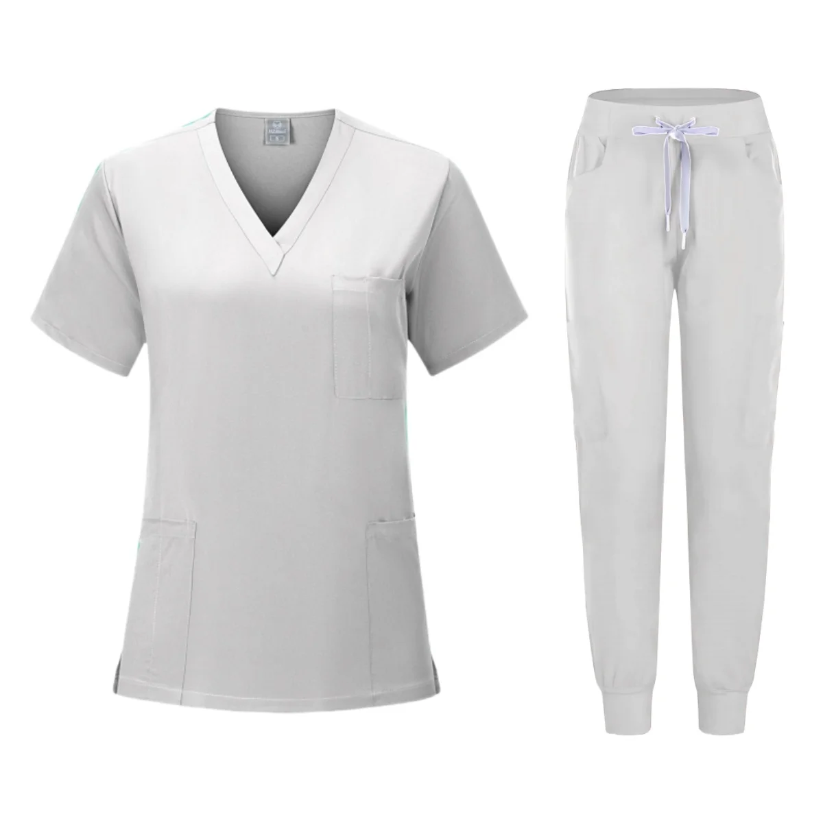 Multicolor Jogger Ternos, Doutor Enfermagem Uniformes, Manga Curta V-Neck Tops, Calças de bolso, Enfermeira Scrubs Set, Roupas Médicas, Clínicas