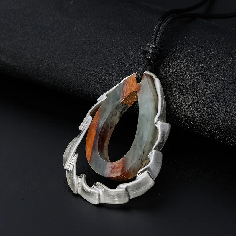Pendant sweater chain  new women's alloy brushed long ins style autumn wood retro simple necklace