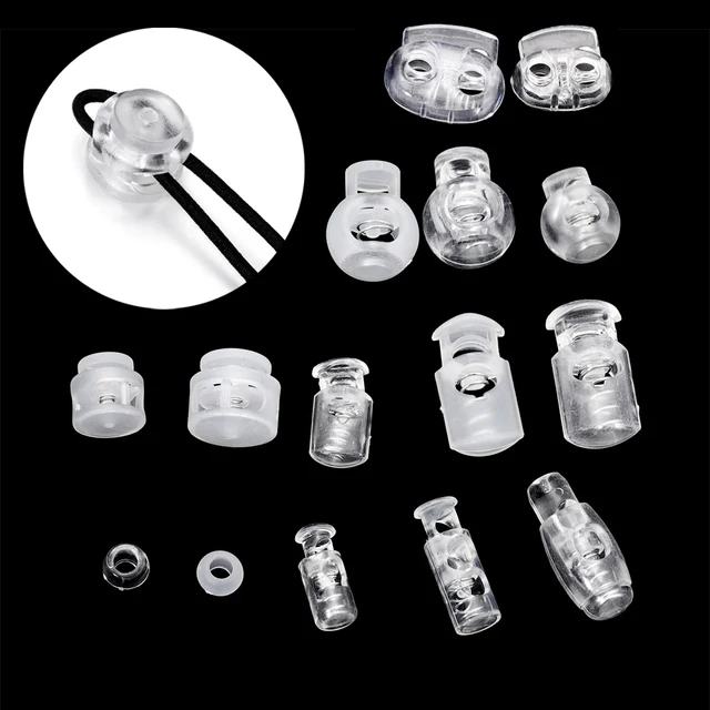 10 szt. Blokada sznurka plastikowy korek końcówki sznurka przełączniki klips klamra przezroczysty przezroczysty mróz do sznurowadeł odzież DIY akcesoria do toreb