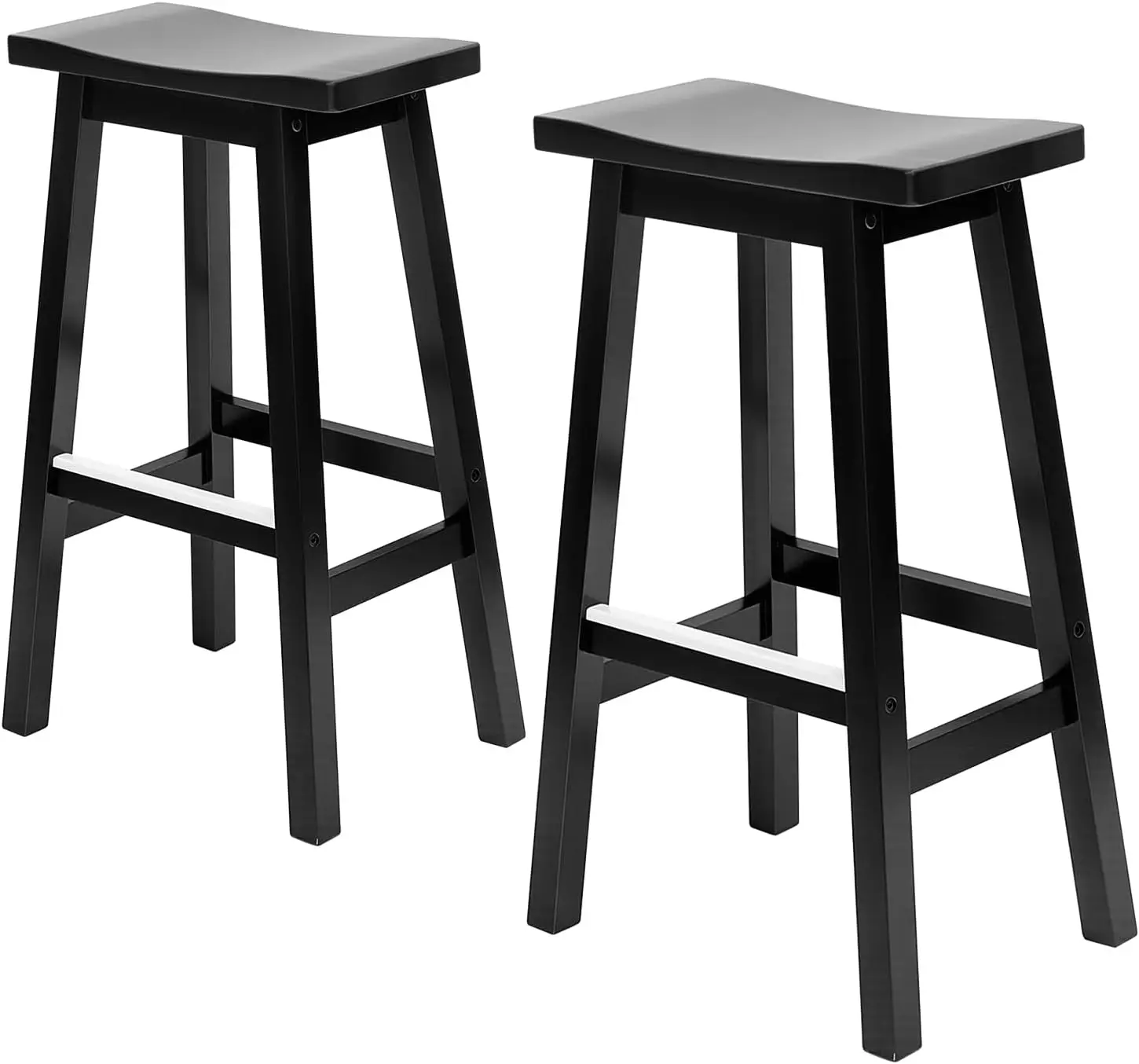 

Bar Stools Set of 2, Saddle Stools 30 Inch Heigh, Bar Chairs Seat with Footrests and Industrial, Kitchen Counter Stools for R