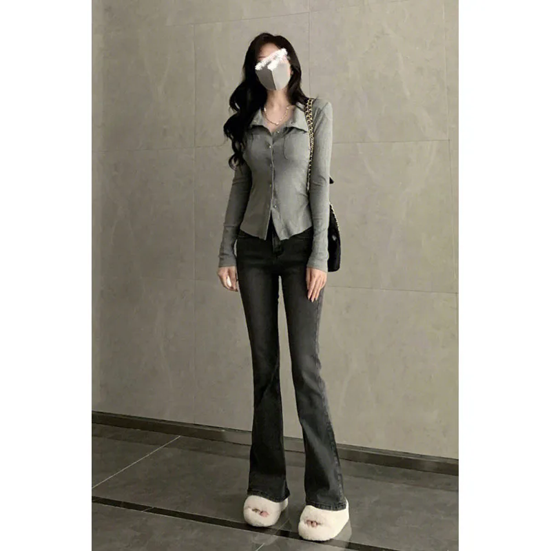 Jeans Woman Denim Y2K Winter Skinny Slim Stretch Comfortable Soft Cotton Fabric Female Fashion Basic Simple All Match Lady Girls