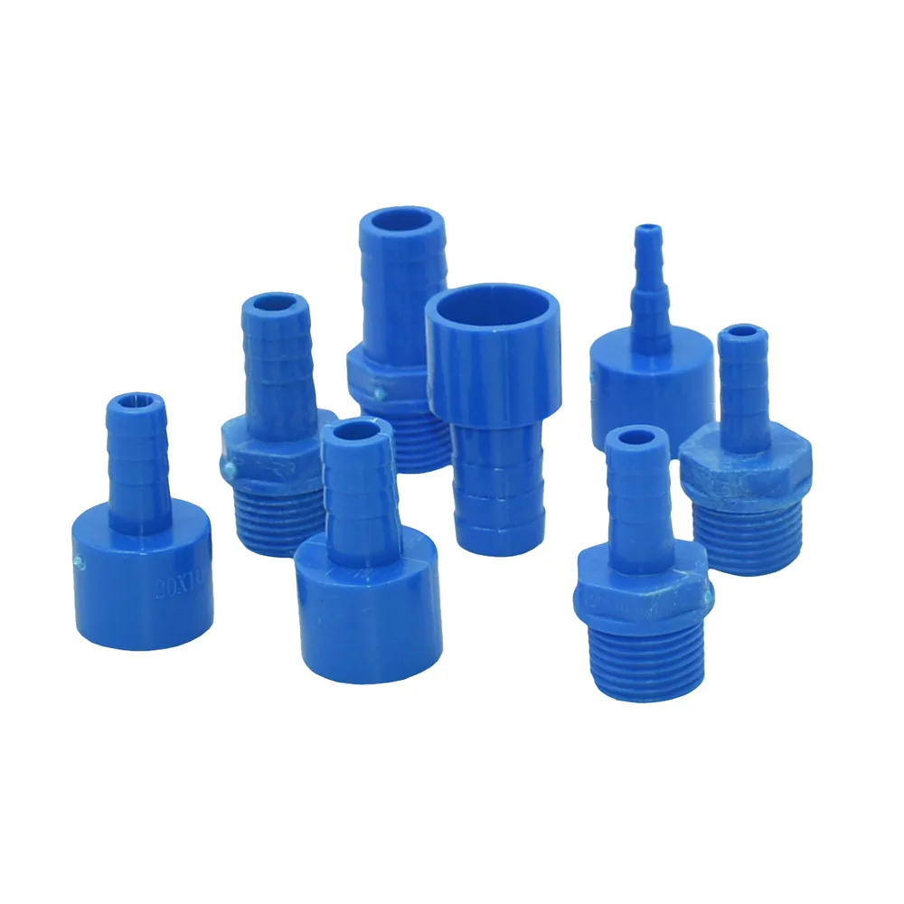 ID 20mm 1/2 Thread To 8/10/12/16mm PVC Hose Barb Connector Garden Hose Barb Coupler Fitting Farm Irrigation PE Pipe Joint