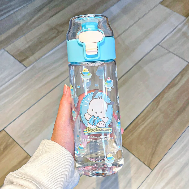 550ml Sanrio Genuine Plastic Cup Tritan Large Capacity Sports Water Portable Spring Lid Casual Summer Cooling Portable Water Cup